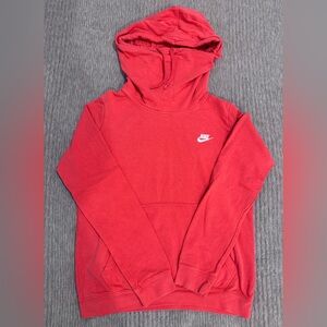 Nike Hoodie Medium Red/Orange Pullover Swoosh Sweatshirt
